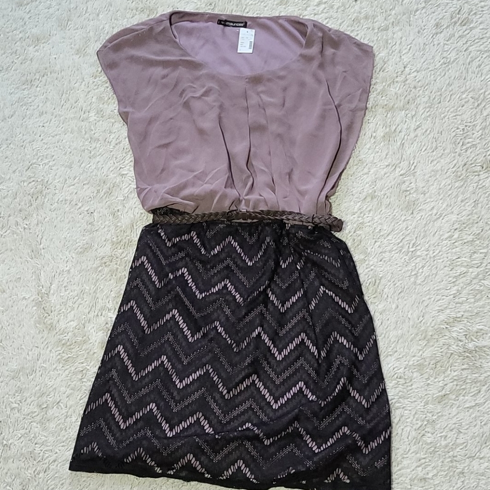 NWT Maurices belted scoop neck dress sz 3